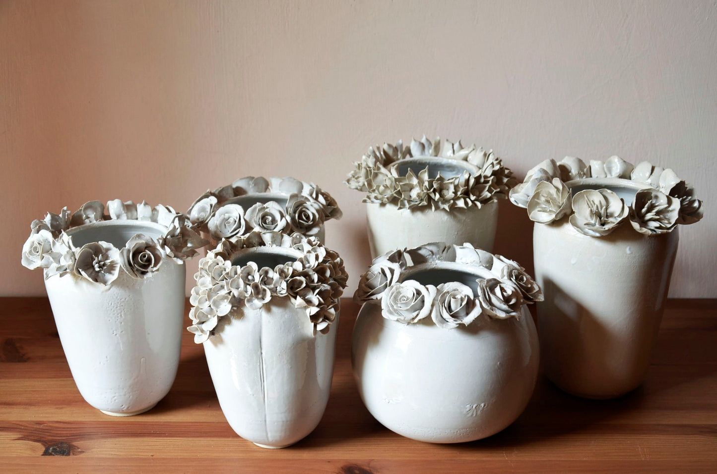 Ortensia Vaso alto bianco in gres