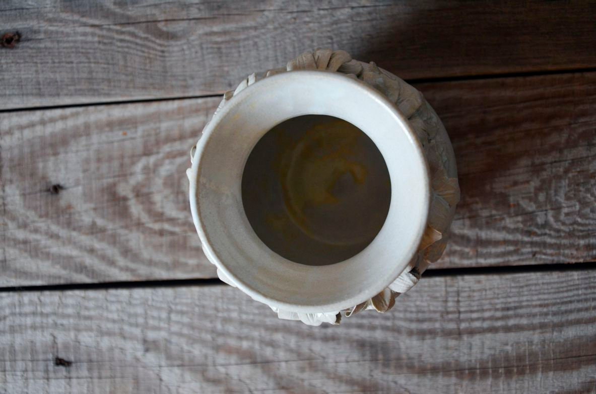 Margherite - Vaso sferico bianco