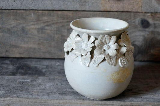 Margherite - Vaso sferico bianco
