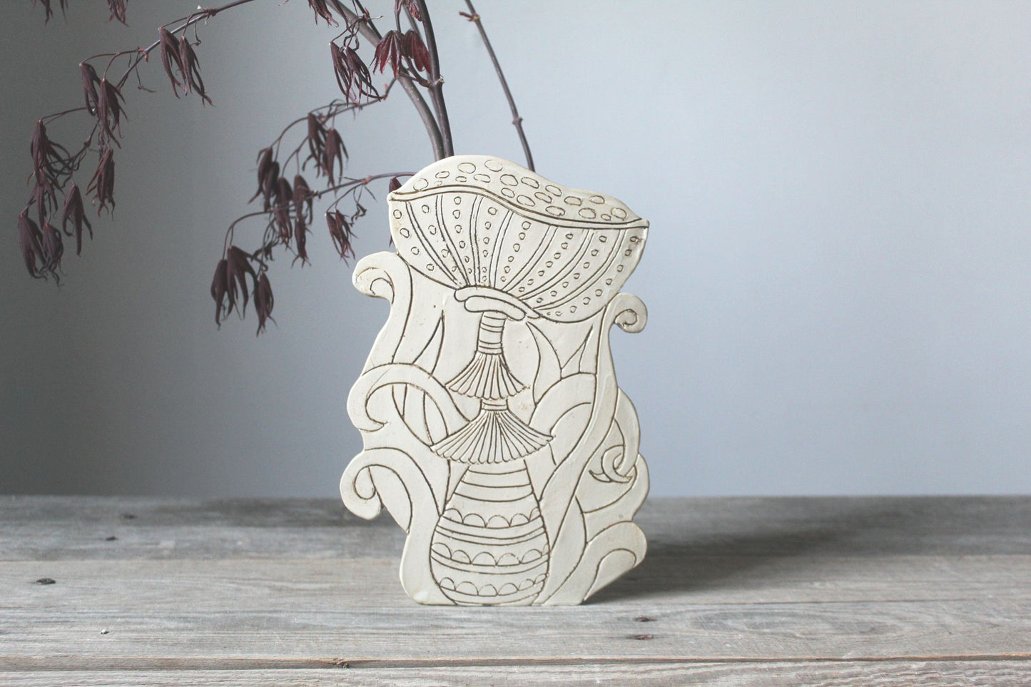 vaso pannello amanite in gres